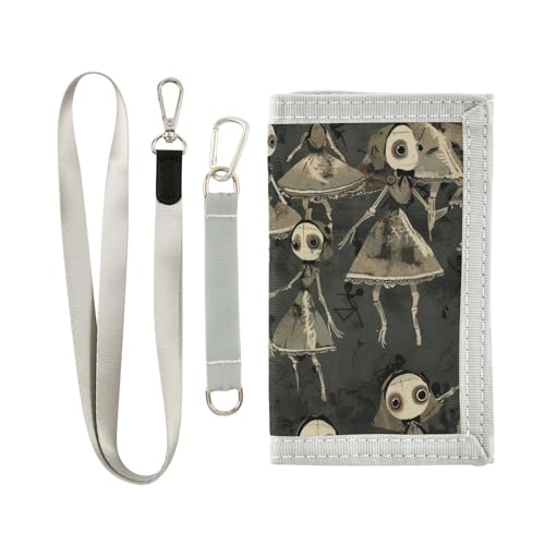 Yoogain Gothic Darkness Dolls minimalistische Geldbörse für Damen, minimalistische Geldklammer mit Umhängeband, Gothic Darkness Puppen, 1 size, modisch von Yoogain