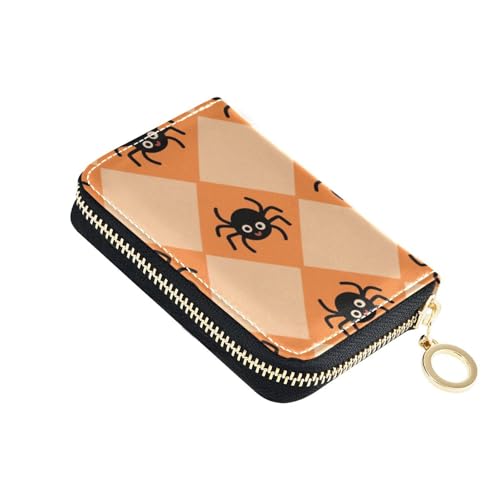 Yoogain Halloween-Geldbörse aus Leder, Kartenetui mit RFID-blockierendem Kreditkartenetui für Damen, mit Reißverschluss, Schwarz von Yoogain