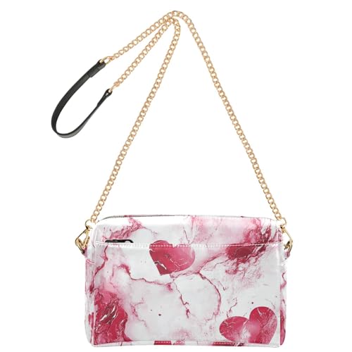 Yoogain Herz-Marmor-Umhängetasche für Damen, veganes Leder, wasserdicht, Schulterhandtaschen von Yoogain