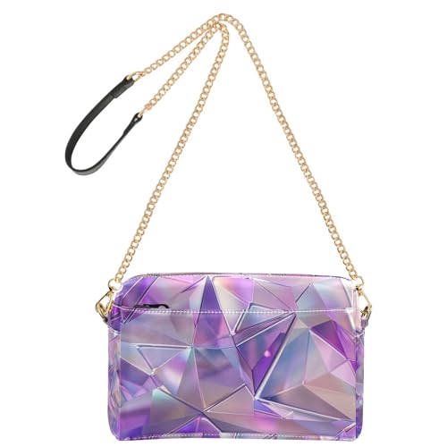 Yoogain Holografisches Glanzmuster, Lavendelmuster, kleine Umhängetasche, für Damen, veganes Leder, Geldbörse für Teenager, wasserdicht, Crossover-Tasche Yoogain Holografisches Glanzmuster, Lavendelmuster, kleine Umhängetasche, für Damen, veganes Leder, Geldbörse für Teenager, wasserdicht, Crossover-Tasche von Yoogain