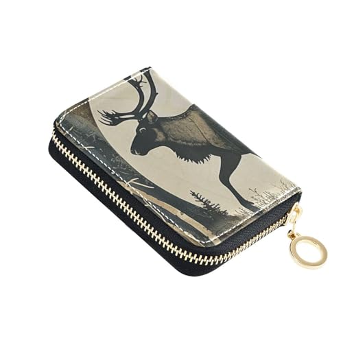 Yoogain Kartenetui aus europäischem Hirschleder für Damen, mit 9 Kartenfächern, RFID-blockierend, Damen-Kartenhalter mit Reißverschluss von Yoogain