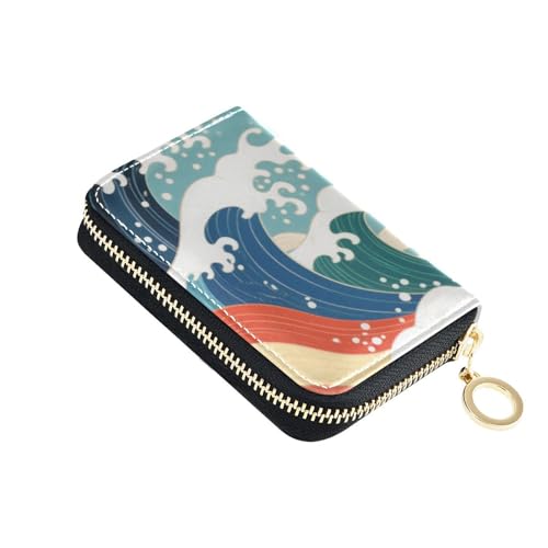 Yoogain Kartenetui aus japanischem japanischem Leder, mit 9 Kartenfächern, RFID-blockierendem Kartenhalter mit Reißverschluss von Yoogain