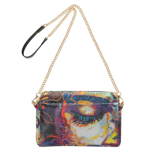 Yoogain Kleine Umhängetasche für Damen, Motiv: Ölgemälde, Romantik, Mystik, veganes Leder, lässige Geldbörse, wasserdicht, Schultertasche von Yoogain