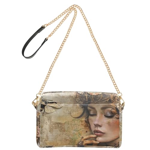 Yoogain Kleine Umhängetasche für Damen, veganes Leder, wasserdicht, Honigbraun von Yoogain