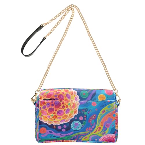 Yoogain Kleine Umhängetasche mit Cartoon-Zellen für Damen, veganes Leder, wasserdichte Schulter-Handtasche für Reisen Yoogain Kleine Umhängetasche mit Cartoon-Zellen für Damen, veganes Leder, wasserdichte Schulter-Handtasche für Reisen von Yoogain