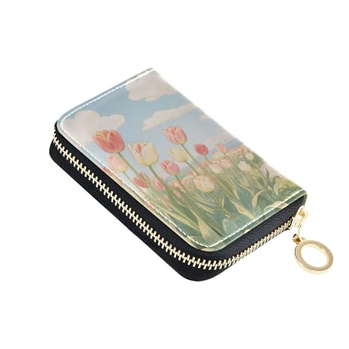 Yoogain Kleines Kreditkartenetui aus Leder mit 9 Kartenfächern, RFID-blockierend, kleiner Kartenhalter mit Reißverschluss von Yoogain