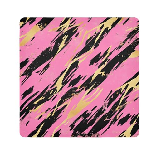 Yoogain Kosmetik-Halter, Kameralinse, Reinigungstuch, schützend, Reise-Kulturbeutel, Organizer, Verpackung, 55 x 55 cm, für Toilettenartikel, Unregelmäßige Maserung in Roségold, 21.7x21.7in von Yoogain