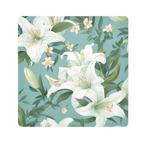 Yoogain Kosmetiktasche, personalisierbar, weiße Magnolien-Blumen und Blätter, Schutztasche, Organizer, 55 x 55 cm, Kosmetik-Organizer für Reisen, Weiße Magnolienblüten und Blätter, 21.7x21.7in von Yoogain