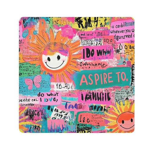 Yoogain Kosmetiktasche für Kamera-Objektiv, selbstklebend, Motiv: Sonne, bunt, Kunstwörter, 55 x 55 cm, Kosmetik-Organizer für Reisen, Sonne bunte Kunstwörter Kritzelei, 21.7x21.7in von Yoogain