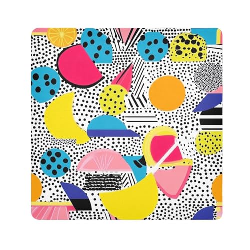 Yoogain Kosmetiktasche mit Früchten, geometrischer Stil, für Kameralinsen, Schutzbeutel, Schmuck, Organizer, 55 x 55 cm, für Damen, Früchte, geometrischer Stil, 21.7x21.7in von Yoogain