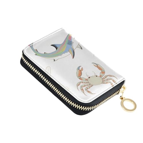 Yoogain Kreditkartenetui aus weichem Leder, mit 9 Kartenfächern, RFID-blockierend, mit Reißverschluss von Yoogain