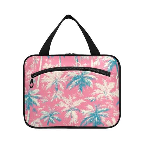 Yoogain Kulturbeutel für Damen, Motiv: Palme, Pfirsichfarben, Wasserfarben, hängend, mit Haken, Designer-Accessoires, große Kapazität, Make-up-Tasche für Reisende, Reisen, Estuche de Maquillaje para Yoogain Kulturbeutel für Damen, Motiv: Palme, Pfirsichfarben, Wasserfarben, hängend, mit Haken, Designer-Accessoires, große Kapazität, Make-up-Tasche für Reisende, Reisen, Estuche de Maquillaje para von Yoogain
