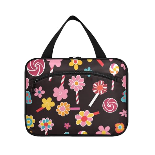 Yoogain Kulturbeutel für Herren, abstrakte Süßigkeitenblumen, bunte hängende Kulturtasche für Herren, mit Haken, erweiterbare Designer-Kulturbeutel für Reisezubehör für Frauen, Kreuzfahrten, Maleta Yoogain Kulturbeutel für Herren, abstrakte Süßigkeitenblumen, bunte hängende Kulturtasche für Herren, mit Haken, erweiterbare Designer-Kulturbeutel für Reisezubehör für Frauen, Kreuzfahrten, Maleta von Yoogain
