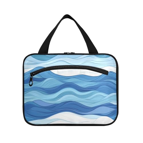 Yoogain Make-up-Tasche mit Cartoon-Wellenlinie, zum Aufhängen, für Damen, mit Haken, wasserdicht, für Reisende, Arbeit, Bolsa, Para, Guardar, Maquillaje L, Blau / Weiß, Cartoon-Wellenlinie, Blau Yoogain Make-up-Tasche mit Cartoon-Wellenlinie, zum Aufhängen, für Damen, mit Haken, wasserdicht, für Reisende, Arbeit, Bolsa, Para, Guardar, Maquillaje L, Blau / Weiß, Cartoon-Wellenlinie, Blau von Yoogain