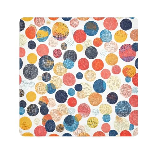 Yoogain Make-up-Tasche mit abstraktem buntem Punktemuster, für Kamera-Objektiv, selbstklebend, Reise-Make-up, Organizer, Verpackung, 55 x 55 cm, für Toilettenartikel, Abstraktes buntes Punktemuster, von Yoogain