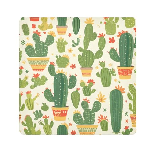 Yoogain Make-up-Tasche mit niedlichem Kaktus-Pflanzenmotiv, anpassbar, für Kamera-Objektiv, magischer Make-up-Organizer, 55 x 55 cm, Verpackung für Toilettenartikel, Niedliche grüne Kaktuspflanze, von Yoogain