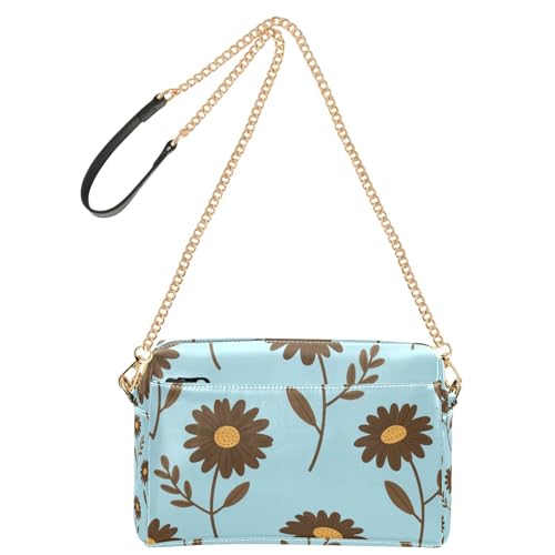 Yoogain Modische trendige braune Blumenblaue kleine Umhängetasche für Damen, veganes Leder, wasserdichte Handtasche für Reisen Yoogain Modische trendige braune Blumenblaue kleine Umhängetasche für Damen, veganes Leder, wasserdichte Handtasche für Reisen von Yoogain