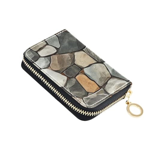 Yoogain Nahtloses Kartenetui aus Leder mit 9 Kartenfächern, RFID-blockierendem Kreditkartenetui für Damen, mit Reißverschluss von Yoogain