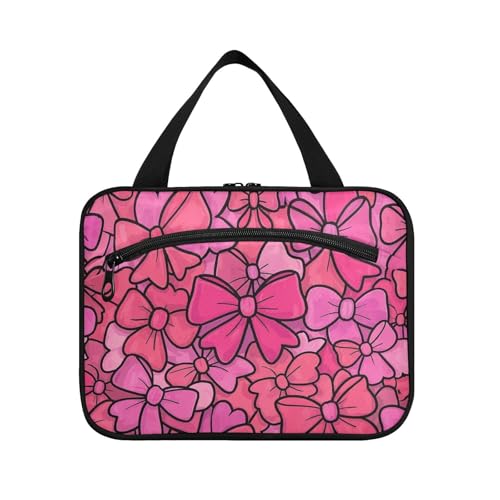 Yoogain Niedliche Cartoon-Schleife, rosa hängende Reise-Make-up-Tasche für Frauen mit Haken, Designer-Essentials Rasierset für Reisezubehör für Frauen, Reisezubehör, Bolso Para Maquillaje L, Niedliche von Yoogain