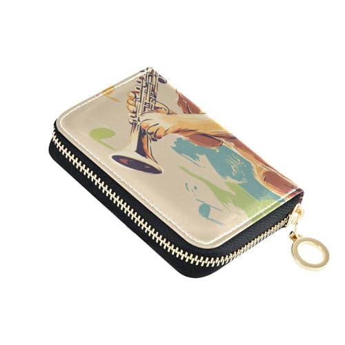 Yoogain Niedliche Hunde-Kreditkarten-Geldbörse im Retro-Stil für Damen, mit RFID-blockierendem Kreditkartenetui mit Reißverschluss von Yoogain