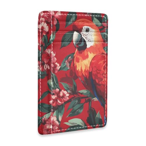 Yoogain Parrot French Art Geldbörse aus Leder mit Geldklammer RFID-blockierend, für Damen und Herren von Yoogain
