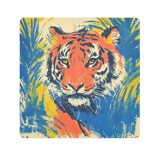 Yoogain Personalisierbare Doodle Art TigerTravel Pouchs Kamera Objektiv Tuch Magic Travel Make-up Organizer Wrap 55 x 55 cm Wrapper Kosmetik Organizer für Reisen, Doodle Art Tigers, 21.7x21.7in von Yoogain