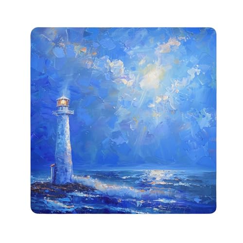 Yoogain Personalisierbare Make-up-Tasche, Motiv: Leuchtturm, Stoff, magisch, selbstklebend, Reise-Organizer, 55 x 55 cm, Wickeltasche für Damen, Leuchtturm, 21.7x21.7in von Yoogain