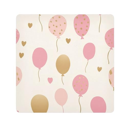 Yoogain Personalisierbare Make-up-Tasche mit Herzmotiv, selbstklebend, Reise-Make-up-Organizer, 55 x 55 cm, für Toilettenartikel, Ballon beige Herz, 21.7x21.7in von Yoogain