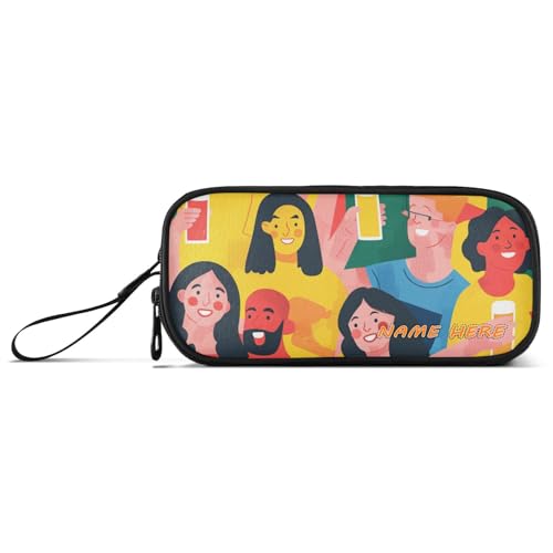 Yoogain Personalisierbare Party-Federmäppchen aus Nylon mit Reißverschluss, hohe Kapazität, Schreibwaren-Organizer für elementare Kinder von Yoogain