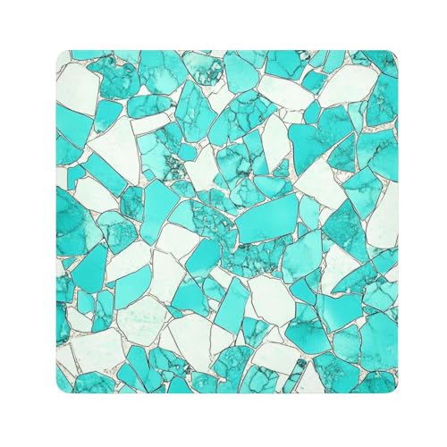Yoogain Personalisierbare grünlich-weiße Glasscherben Make-up-Taschen, Stoff, magische Kosmetiktasche, Organizer, Verpackung, 55 x 55 cm, Make-up für Damen, Grünlich-weiße Glasscherben, 21.7x21.7in von Yoogain