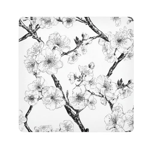 Yoogain Personalisierbare weiße Pfirsichblüten-Make-up-Tasche, Kamera-Objektivtuch, magischer Schmuck-Organizer, 55 x 55 cm, Wrapper für Damen, Weiße Pfirsichblüte, 21.7x21.7in von Yoogain