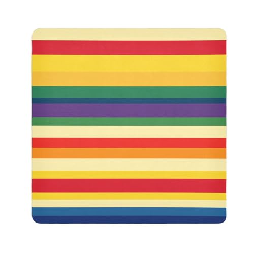 Yoogain Personalisierbarer Pride Month A Bunte Streifen Make-up Halter Kamera Objektiv Tuch Magisch Selbstklebend Kosmetik Organizer Wrap 55 x 55 cm Wrapper Make-up für Frauen, Pride Month mit bunten von Yoogain