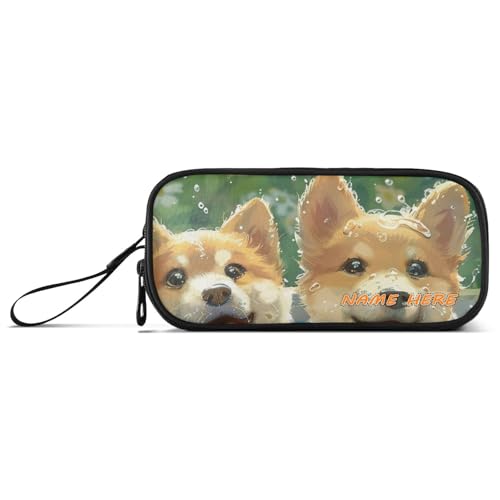 Yoogain Personalisierbares Federmäppchen aus Nylon für Teenager, großes Fassungsvermögen, Federmäppchen für Schule, Schreibwaren-Organizer für Mittelschullehrer von Yoogain