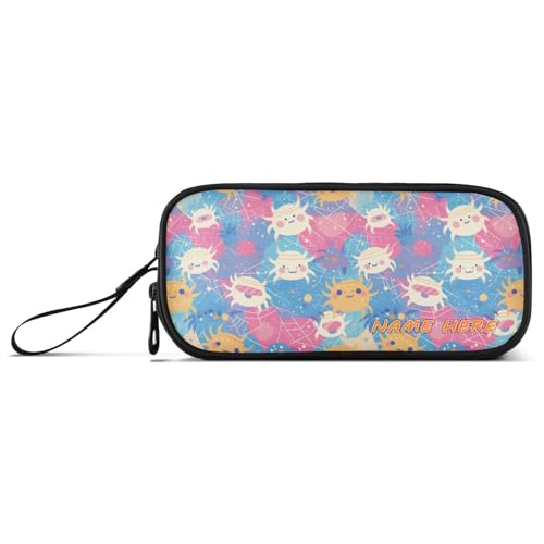 Yoogain Personalisierbares Federmäppchen mit lustigem Cartoon-Motiv, niedliches Monster, Nylon, große Kapazität, College-Federmäppchen, Schreibwaren-Organizer für Büro und Erwachsene von Yoogain