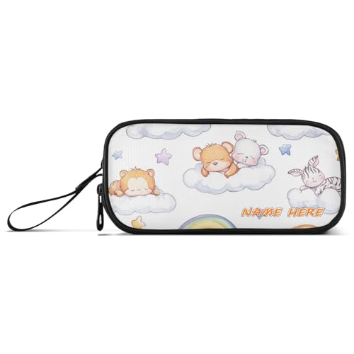 Yoogain Personalisierbares Federmäppchen mit süßem Koala-Motiv, Nylon, große Kapazität, Reißverschluss, Federmäppchen, Schreibwaren-Organizer für College-Frauen von Yoogain