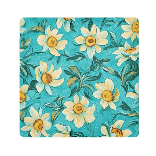 Yoogain Personalisierbares Ölgemälde mit weißen Gänseblümchen, Kosmetiktasche, Kamera-Objektivtuch, magisch, selbstklebend, Schmuck-Organizer, Verpackung, 55 x 55 cm, Wrapper für Damen, Ölgemälde mit Yoogain Personalisierbares Ölgemälde mit weißen Gänseblümchen, Kosmetiktasche, Kamera-Objektivtuch, magisch, selbstklebend, Schmuck-Organizer, Verpackung, 55 x 55 cm, Wrapper für Damen, Ölgemälde mit von Yoogain