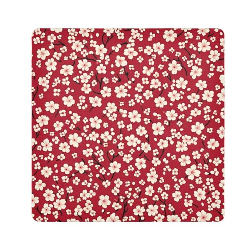 Yoogain Personalisierbares Reiseetui mit Kirschblütenmotiv, tragbar, 55 x 55 cm, für Damen, Kirschblütenrot, 21.7x21.7in von Yoogain