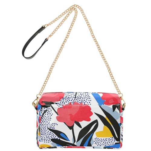 Yoogain Red Carnation Kleine Umhängetasche für Damen, veganes Leder, modische Geldbörsen, wasserdicht, Damen-Schulterhandtaschen von Yoogain