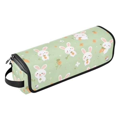 Yoogain Reise-Werkzeugtasche mit hitzebeständigem Polster, abnehmbares Haarstyling-Zubehör, Organizer für heiße Werkzeuge, Lockenstab und Glätteisen, Volumizer Styler, grüne niedliche Kaninchen von Yoogain