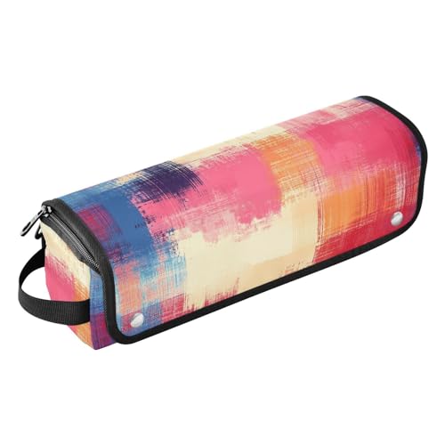 Yoogain Reise-Werkzeugtasche und hitzebeständige Matte, großes Fassungsvermögen, Haarwerkzeug-Organizer für Lockenstab Glätteisen, flacher Haartrockner, Batikmuster, abstrakt, mehrfarbig, Reisezubehör von Yoogain