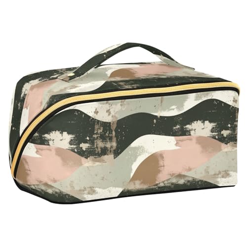 Yoogain Rose Samtband Reisetasche mit Trennwänden, Essentials Make-up-Tasche für Damen, Reisegröße, Zubehör von Yoogain