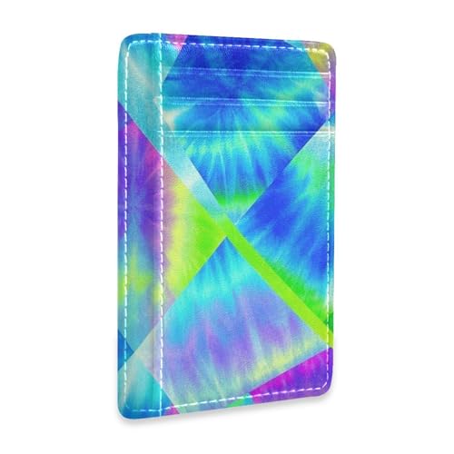 Yoogain Schlanke Geldbörse aus Leder mit Geldfach, RFID-blockierend, Regenbogenfarben, für Damen und Herren von Yoogain