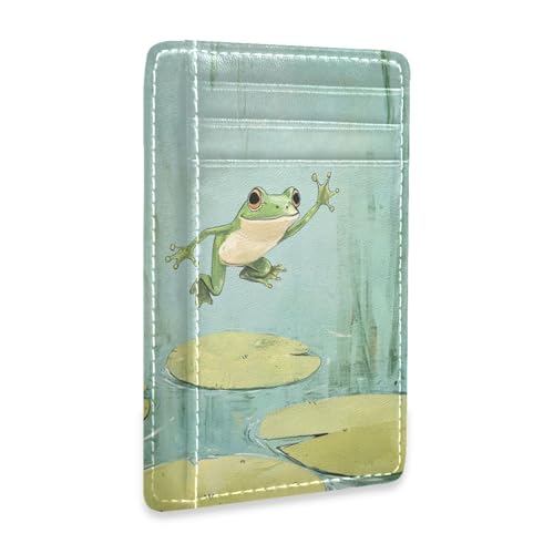 Yoogain Schlanke Geldbörse aus Leder mit Geldklammer und RFID-blockierendem Frosch für Damen und Herren von Yoogain