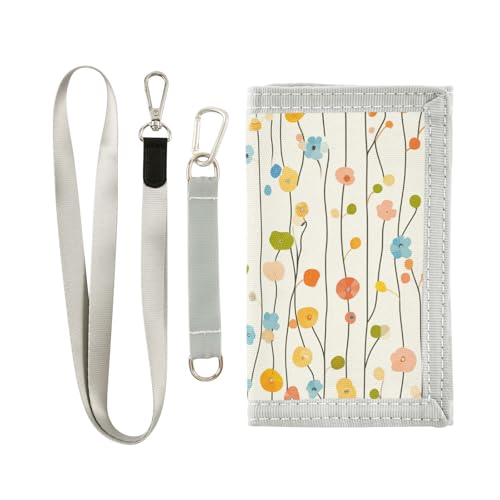Yoogain Spring Small Flowers Fresh Kreditkartenetui für Damen, trendige Geldscheine mit Umhängeband, Frühling kleine Blumen frisch, 1 size, modisch von Yoogain