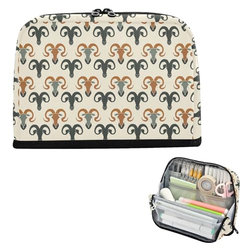 Yoogain Stiftehalter, große Kapazität, Make-up-Tasche, einfache Mehrzwecktasche für Jungen, Schule, Design, Mandelbeige, Schwarz Yoogain Stiftehalter, große Kapazität, Make-up-Tasche, einfache Mehrzwecktasche für Jungen, Schule, Design, Mandelbeige, Schwarz von Yoogain