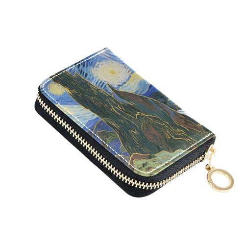 Yoogain Style Sky Lederetui mit 9 Kartenfächern, RFID-blockierend, Damen-Kartenetui mit Reißverschluss von Yoogain