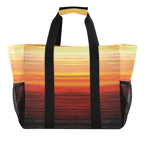 Yoogain Sunset Abstract Red Utility Tote Foldable Beach Bag Waterproof Reuseable Shopping Bags with Handles Laundry Bags Totes, Sunset Abstract Red, 1 size von Yoogain
