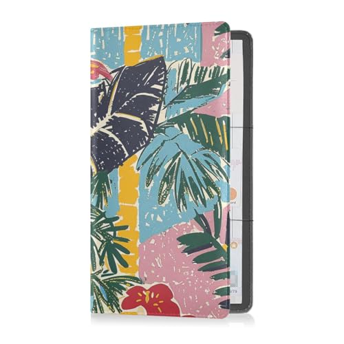Yoogain Tropical Aesthetics Of Summer Leder-Autoschein- und Versicherungshalter, Handschuhfach, Organisation, Auto-Brieftasche, Organizer für Führerschein, Karten und wichtige Dokumente von Yoogain
