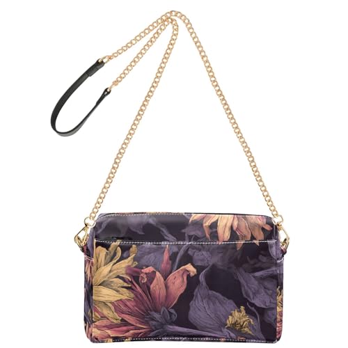 Yoogain Umhängetasche für Damen, Retro-Stil, violett, klein, veganes Leder, lässige Geldbörse, Reißverschluss, Schultertasche für Damen von Yoogain