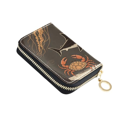 Yoogain Under Marine Kreditkartenetui mit 9 Kartenfächern, RFID-blockierend, mit Reißverschluss, Schwarz / Orange von Yoogain